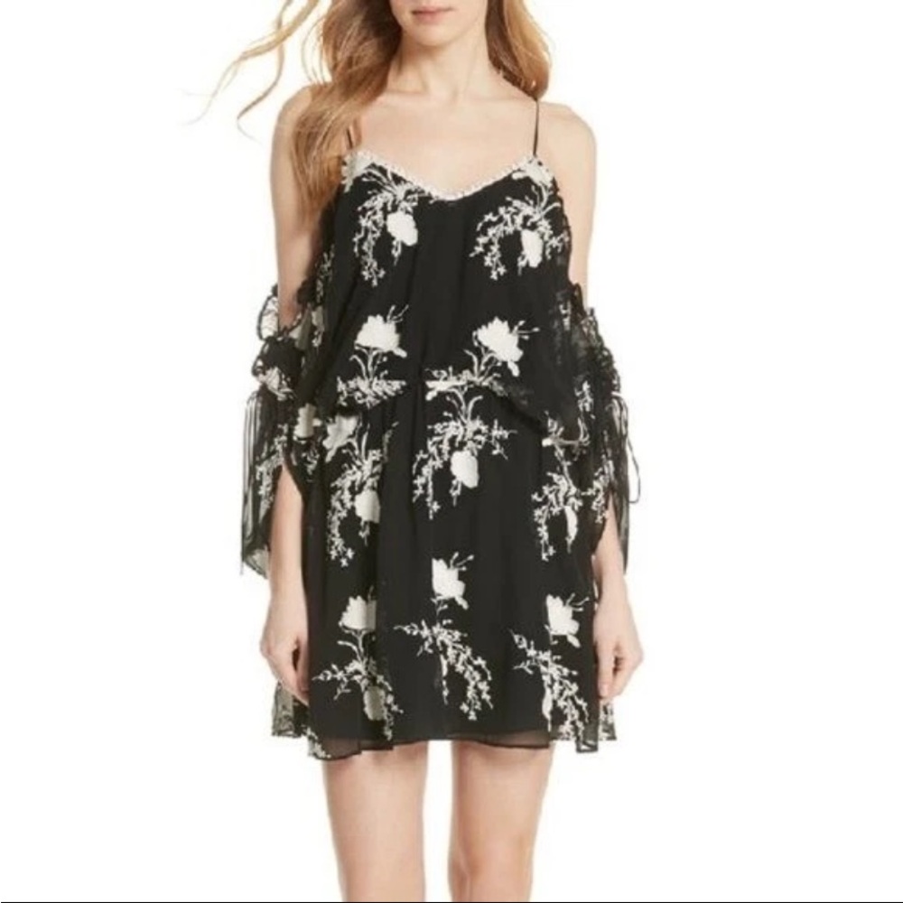 Alice + Olivia Black and White Mini Sundress - Picture 2 of 6
